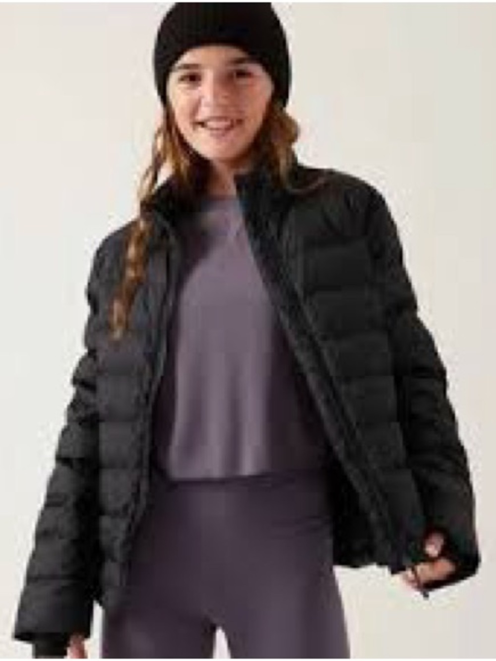 Athleta Girls' Black Down-filled
Puffer Coat / Size XL / 14